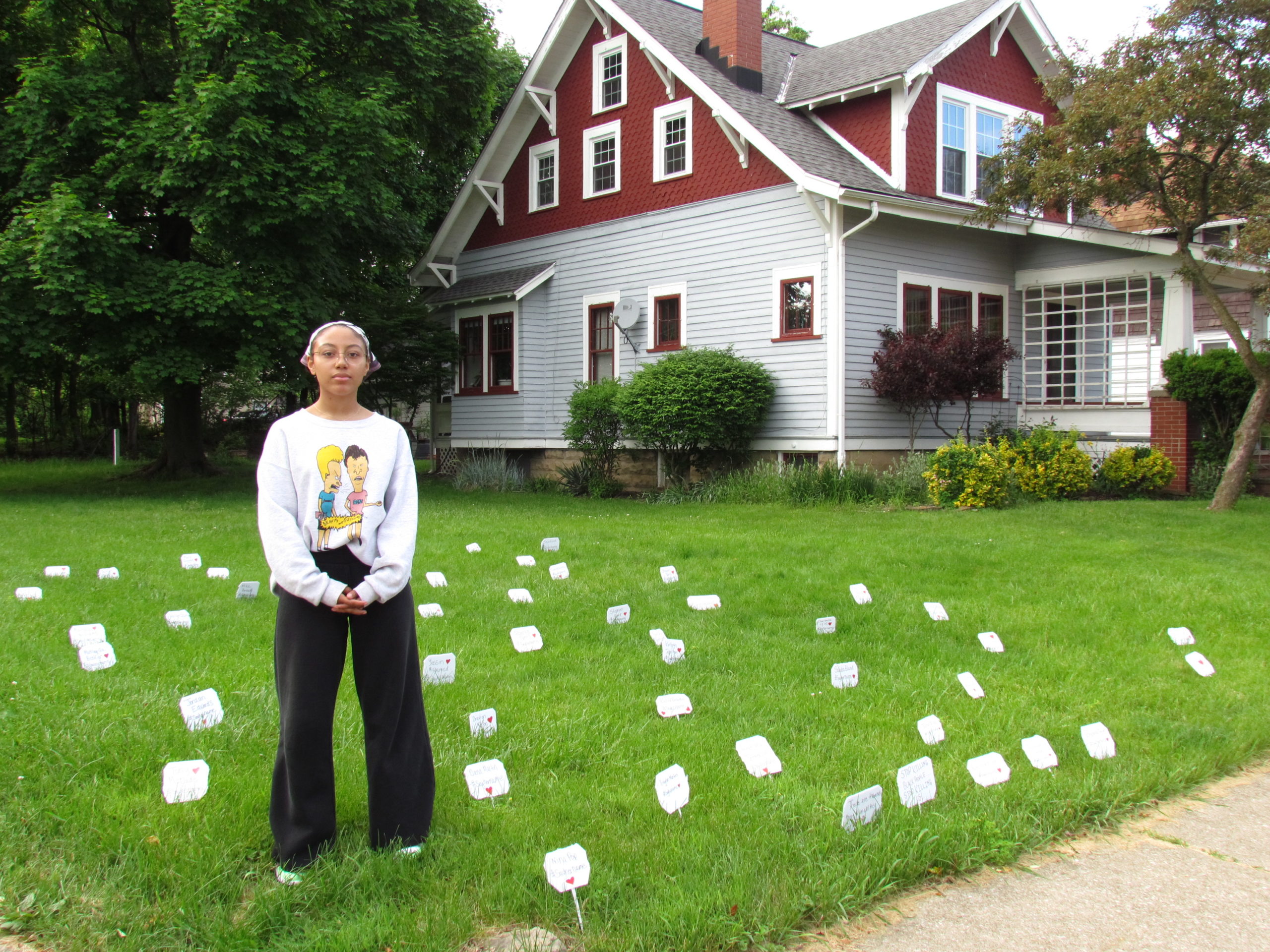 Bedford woman uses yard display to show value of black lives