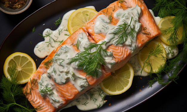Poached Salmon with Lemon-Dill Sauce: A Delicate and Healthy Dish