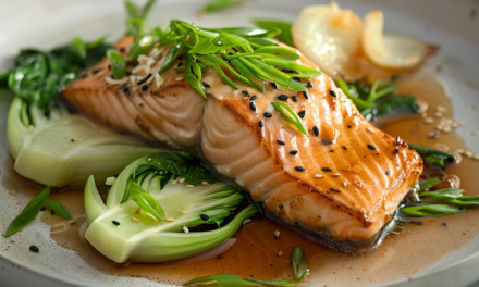 Steamed Ginger-Soy Salmon with Bok Choy