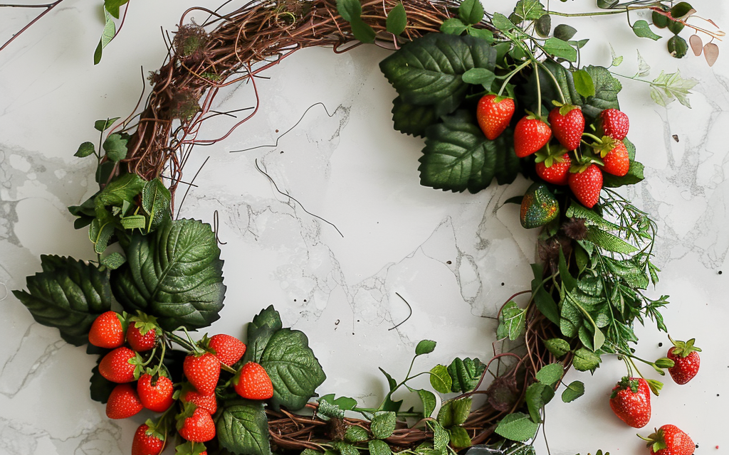 Crafting June Joy: DIY Strawberry Wreath