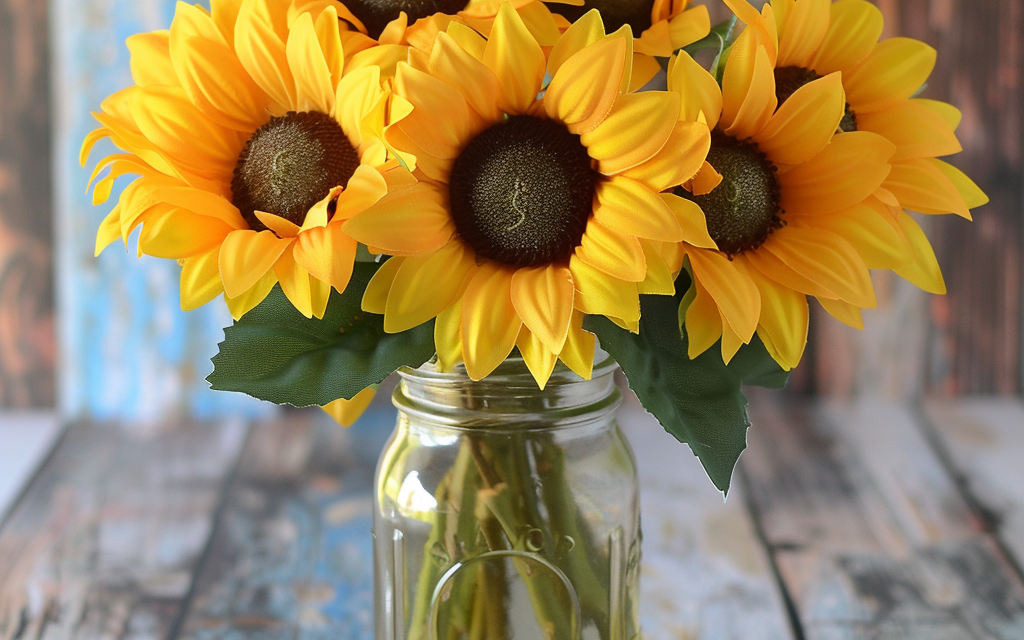 Crafting August Joy: DIY Sunflower Mason Jar Vases