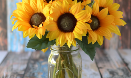 Crafting August Joy: DIY Sunflower Mason Jar Vases