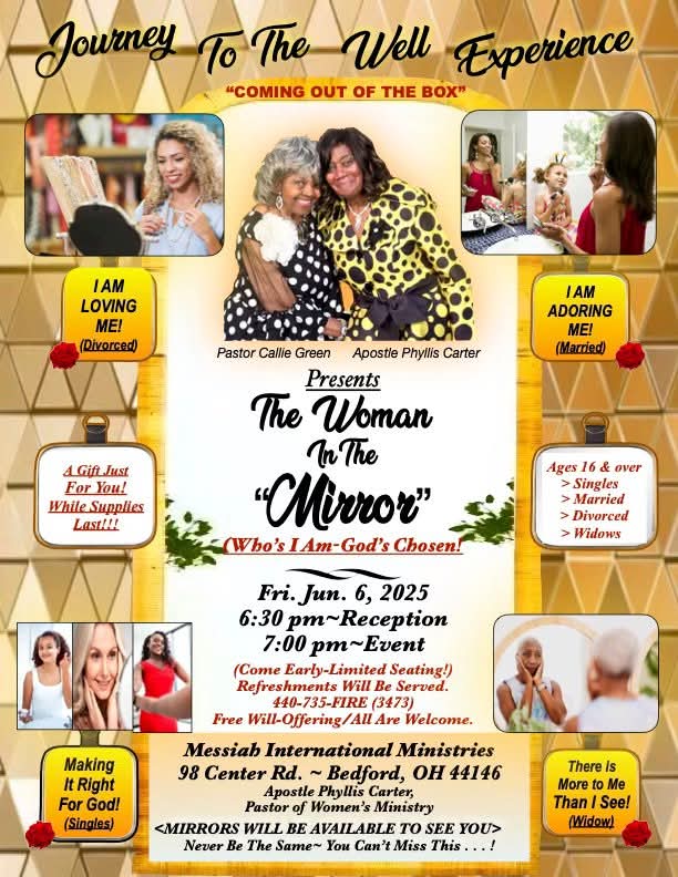 The Woman in the Mirror event flyer