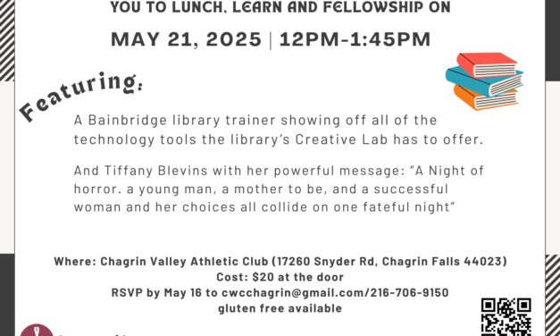 Chagrin Valley Christian Women’s Connection May Luncheon — RSVP By May 16th!
