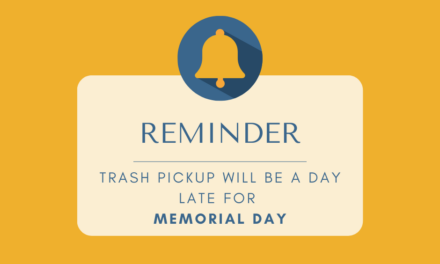 REMINDER — No Refuse Collection Tomorrow Due to Memorial Day