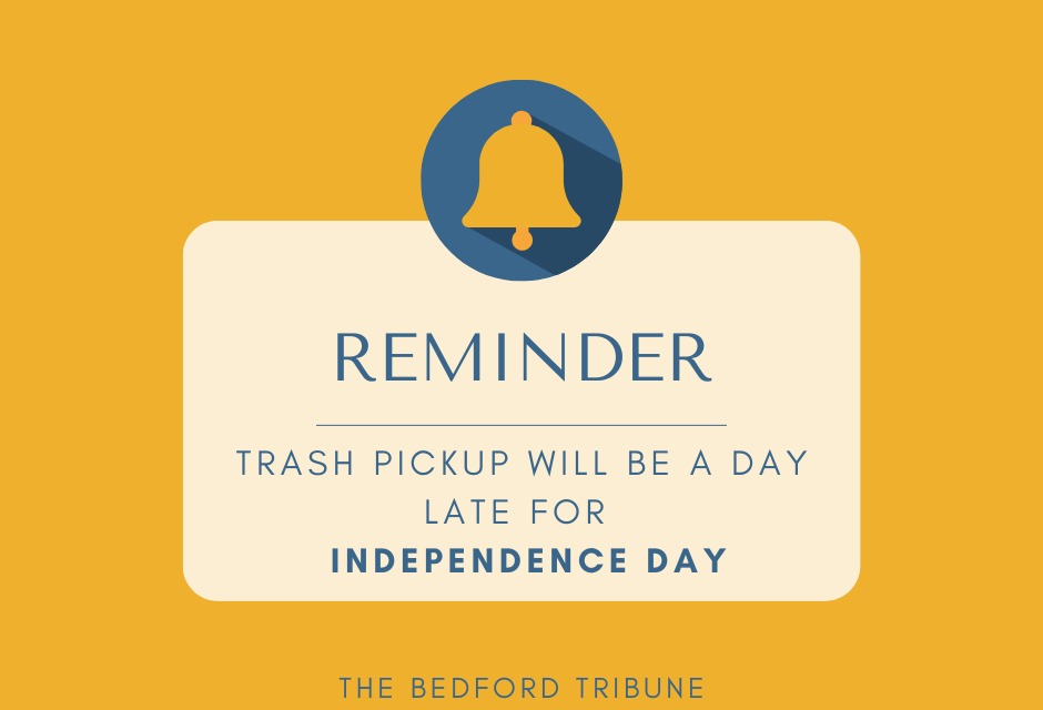 REMINDER — No Refuse Collection Tomorrow Due to Independence Day
