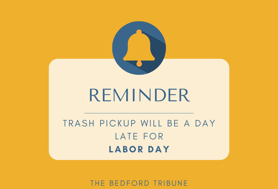 REMINDER — No Refuse Collection Tomorrow Due to Labor Day