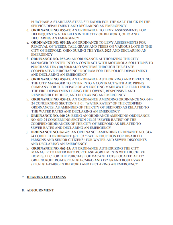City Council Meeting 8/4/2025
