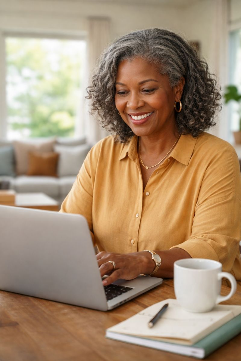 Woman on her computer