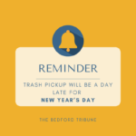 REMINDER — No Refuse Collection Tomorrow Due to New Year’s Day