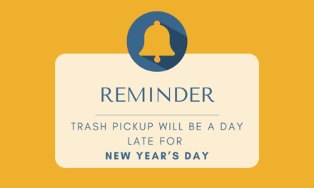 REMINDER — No Refuse Collection Tomorrow Due to New Year’s Day
