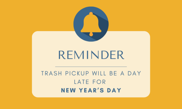 REMINDER — No Refuse Collection Tomorrow Due to New Year’s Day