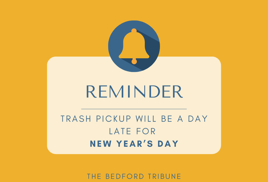 REMINDER — No Refuse Collection Tomorrow Due to New Year’s Day