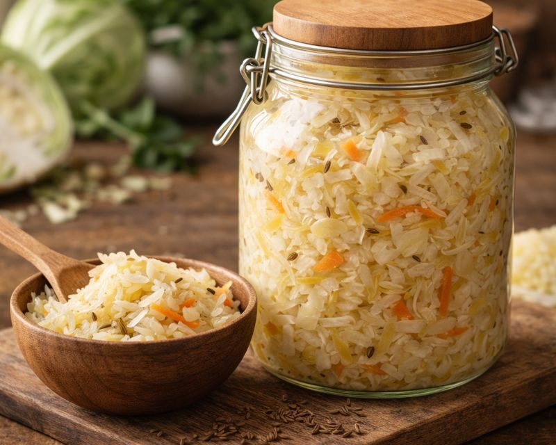 Simple Homemade Sauerkraut (Fermented Cabbage)