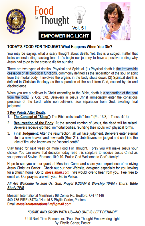 Food For Thought, Vol. 51