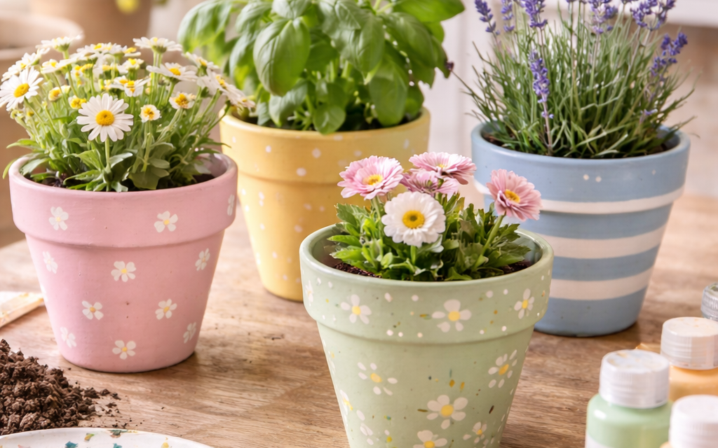 A Cheerful Spring Craft: DIY Painted Flower Pots