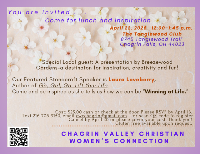 RSVP Deadline Today for Chagrin Valley Christian Women’s Connection Luncheon
