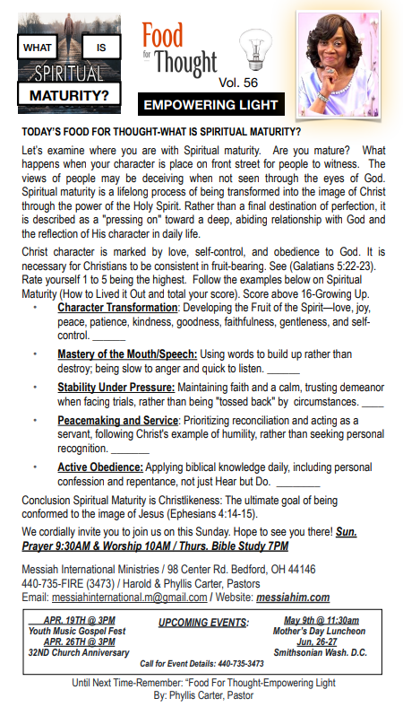 Food For Thought, Vol. 56