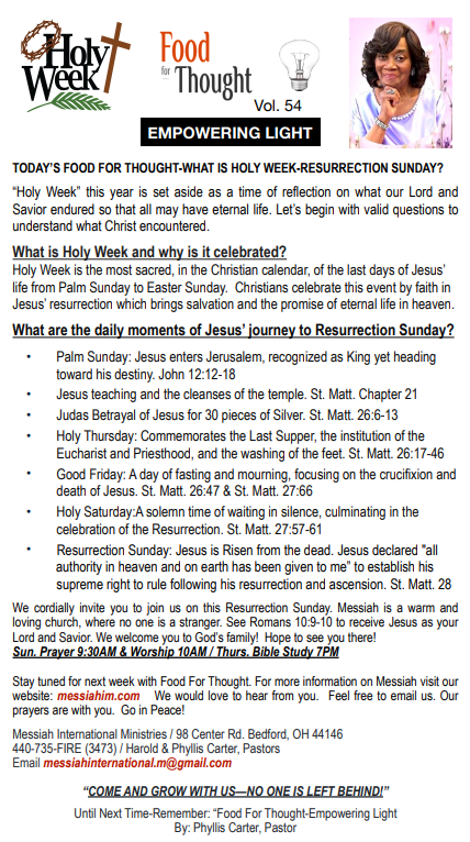 Food For Thought, Vol. 54