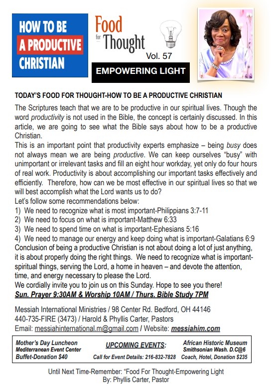 Food For Thought, Vol. 57