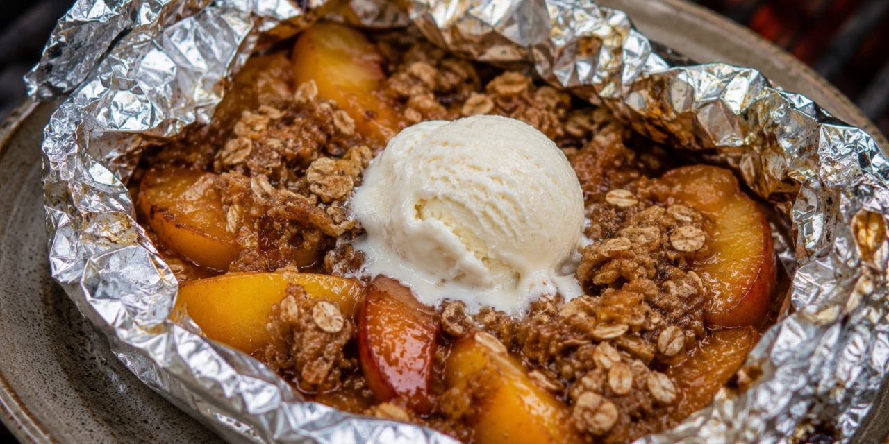 Campfire Peach Crisp Foil Packets