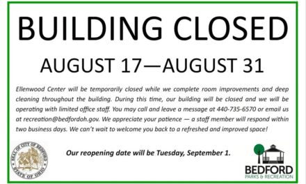 Ellenwood Center Temporarily Closed August 17-31