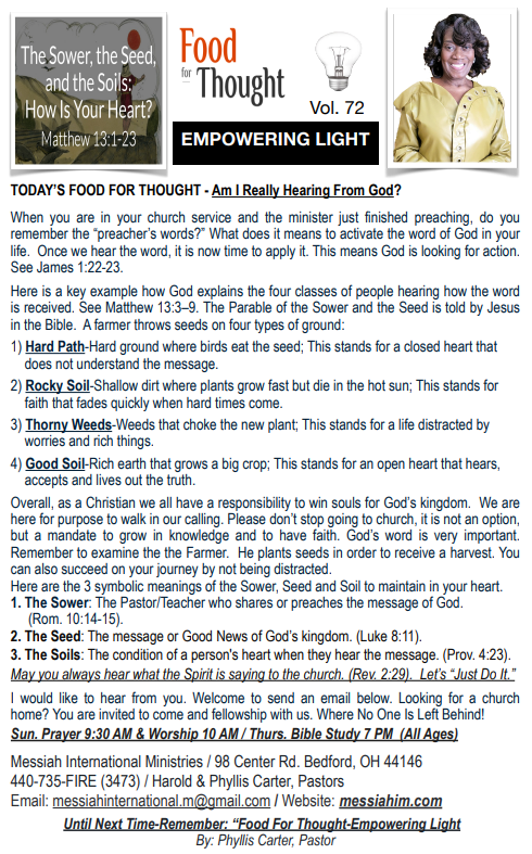 Food For Thought, Vol. 72