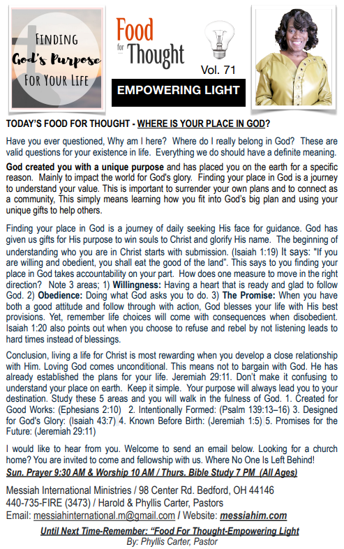 Food For Thought, Vol. 71