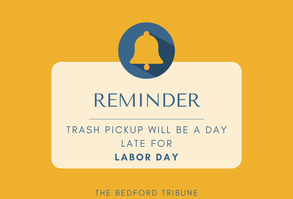 REMINDER — No Refuse Collection Tomorrow Due to Labor Day