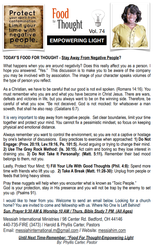 Food For Thought, Vol. 74